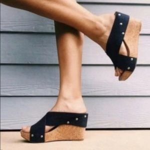 Lucky Brand Miller wedge sandals cork womens size 6